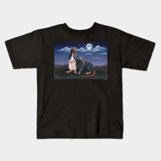 Rat Friends Under The Night Sky Kids T-Shirt